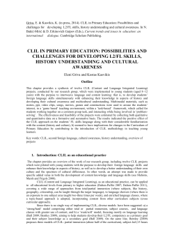 clil in primary education: possibilities and challenges for