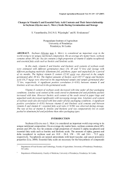 Changes in vitamin E and essential fatty acid contents and their