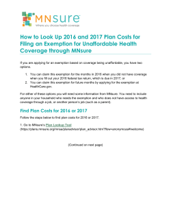 How to Look Up 2016 and 2017 Plan Costs for Filing an Exemption