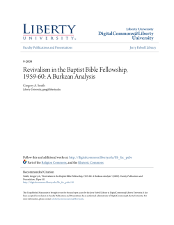 Revivalism in the Baptist Bible Fellowship, 1959‐60