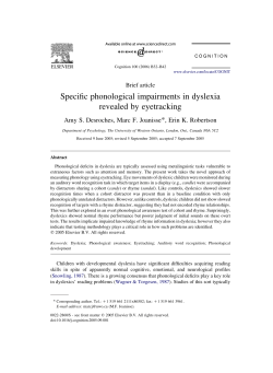 Specific phonological impairments in dyslexia