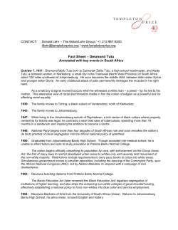 Fact Sheet – Desmond Tutu