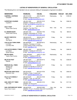 listing of newspapers of general circulation