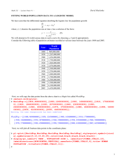 1 Logistic Model for World Population (pdf document)