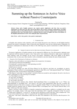Summing up the Sentences in Active Voice without Passive