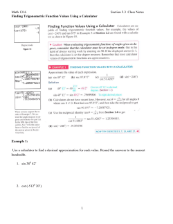 Math 1316 Section 2.3 Class Notes Finding