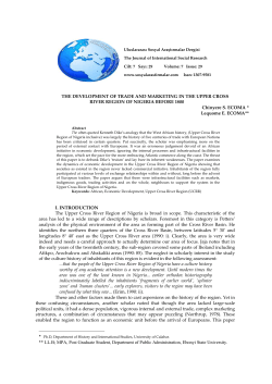 THE DEVELOPMENT OF TRADE AND MARKETING IN THE UPPER