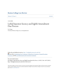 Lethal Injection Secrecy and Eighth Amendment Due Process