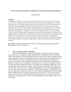 Contradictory Foundations of Colonial and Postcolonial Difference