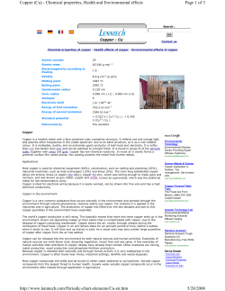 43-1 Copper Lenntech Periodic Table Health Effects 2008