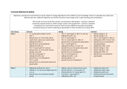 Spelling objectives Year 2