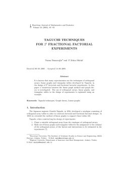 TAGUCHI TECHNIQUES FOR 2k FRACTIONAL