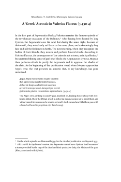 Acrostic in Valerius Flaccus (3.430-4)