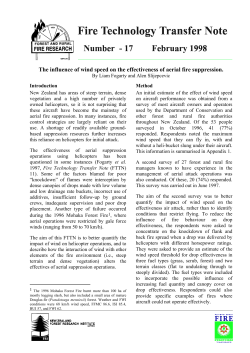 The influence of wind speed on the effectiveness of aerial fire