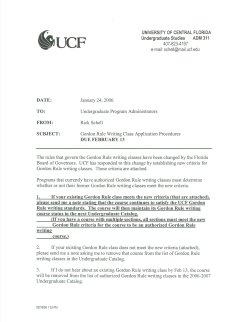 The rules that govern the Gordon Rule writing classes have been