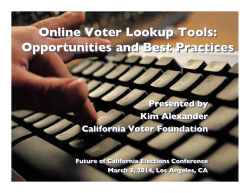 Online Voter Lookup Tools - California Voter Foundation