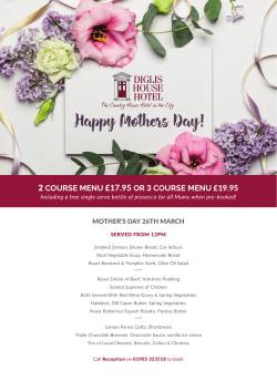 2 COURSE MENU &pound;17.95 OR 3 COURSE MENU &pound;19.95
