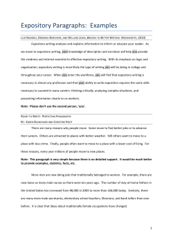 Expository Paragraphs: Examples
