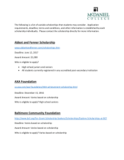 Abbot and Fenner Scholarship AXA Foundation