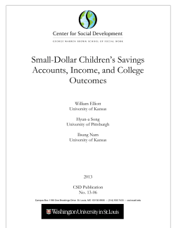 Small-dollar children`s savings accounts, income, and college