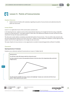 Lesson 5: Points of Concurrencies