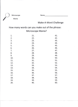 Make-A-Word Challenge How many words can you make out of the