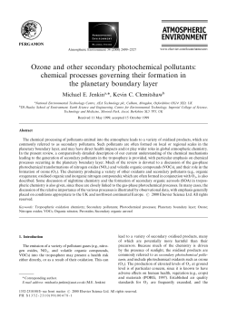 Ozone and other secondary photochemical pollutants: chemical