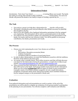 Quinceañera Project The Task