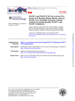 MASP-2 Inhibitors Analysis Involving Specific MASP-1 and MASP