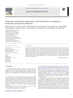 Advancing a participatory approach for youth risk behavior