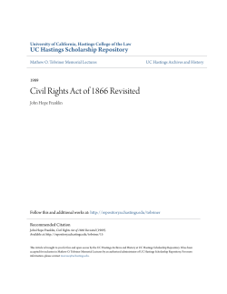 Civil Rights Act of 1866 Revisited