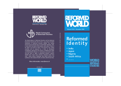 Reformed Identity - World Communion of Reformed Churches