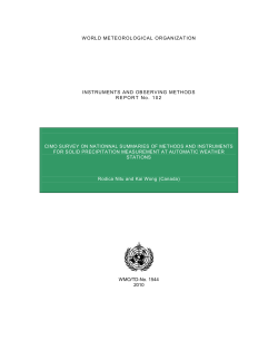 WORLD METEOROLOGICAL ORGANIZATION INSTRUMENTS