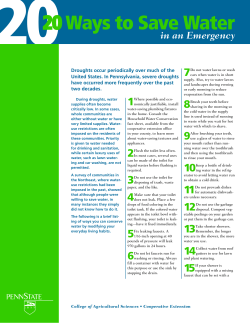 20 Ways to Save Water - Cornell Cooperative Extension Monroe