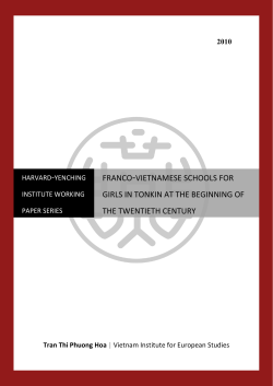 Franco-Vietnamese schools for girls in Tonkin at the beginning of