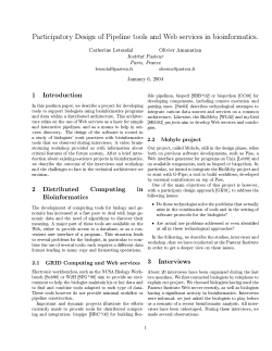 Participatory Design of Pipeline tools and Web services - ENAC-LII