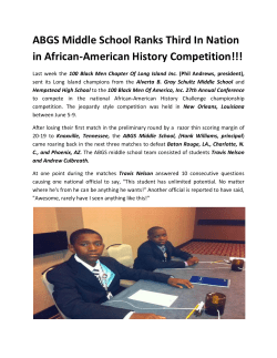 ABGS Middle School Ranks Third In Nation in African