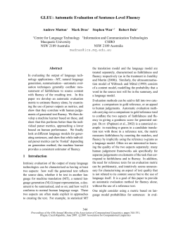 GLEU - Association for Computational Linguistics
