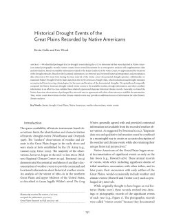 Historical Drought Events of the Great Plains Recorded by Native
