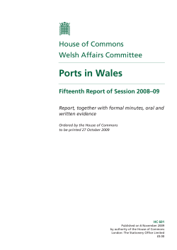 Ports in Wales - Publications.parliament.uk