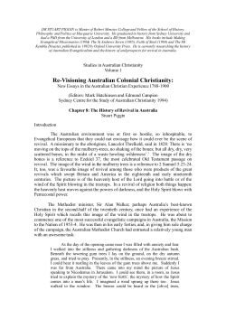 Re-Visioning Australian Colonial Christianity