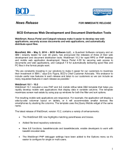 News Release - BCD Software