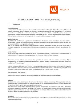 CONTRAT-CADRE DE CONSULTANCE INFORMATIQUE