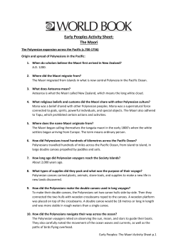 Early Peoples Activity Sheet: The Maori
