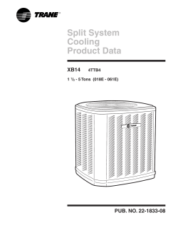 Trane Split System Cooling Product Data XB14 1 1/2