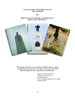 11th NOVEMBER - REMEMBRANCE DAY AIDE MEMOIRE 2014