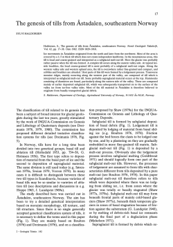 The genesis of tills from &Aring;stadalen, southeastern Norway