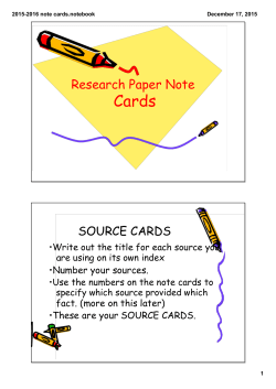 Note Card Notes