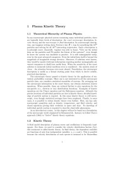 1 Plasma Kinetic Theory