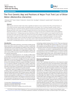 The First Genetic Map and Positions of Major Fruit Trait Loci of Bitter